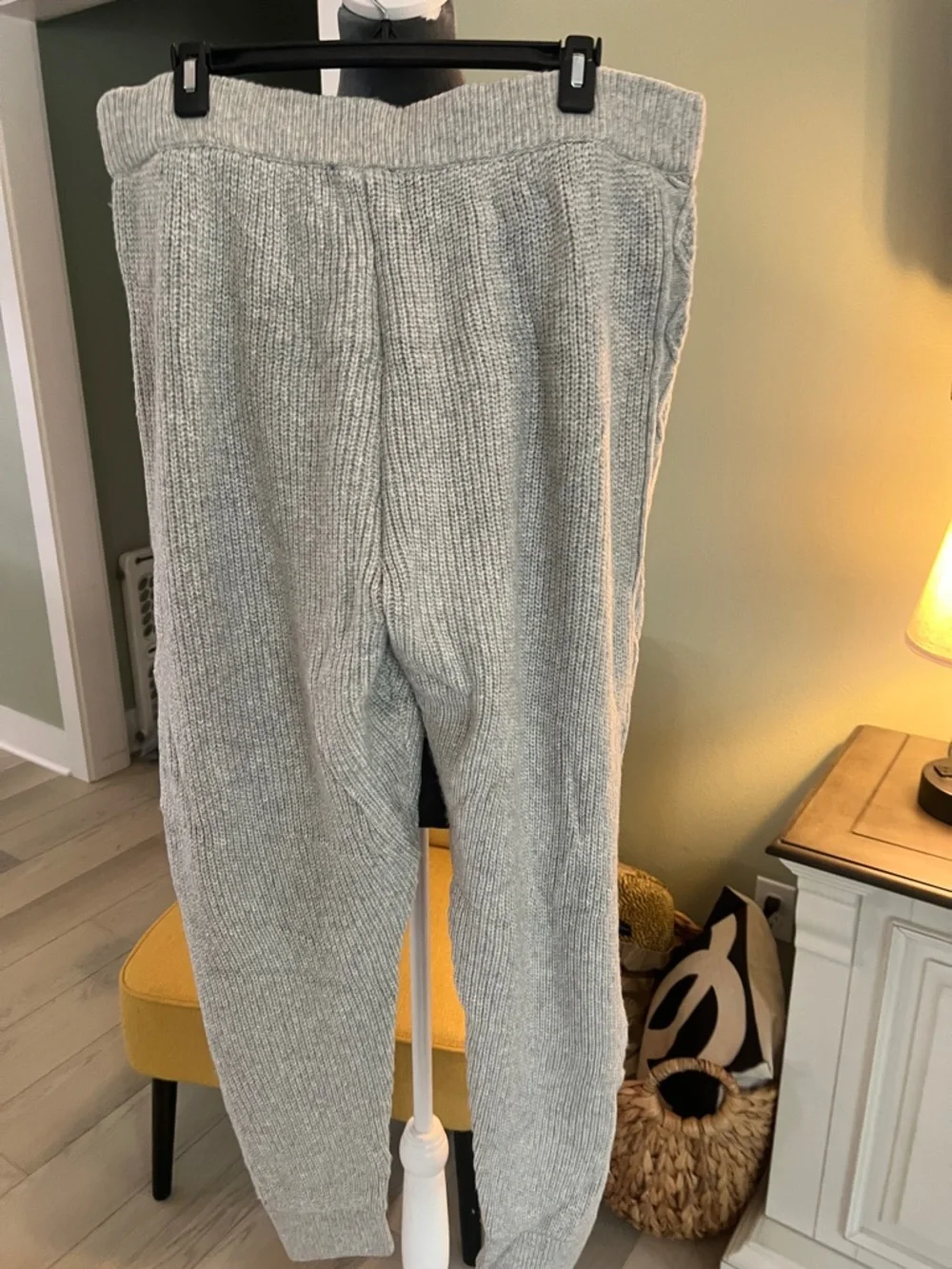 Express Light Gray Knit Joggers - Picture 3 of 8